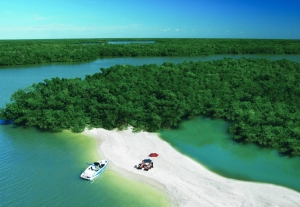 Abgelegener Strand in den Ten Thousand Islands